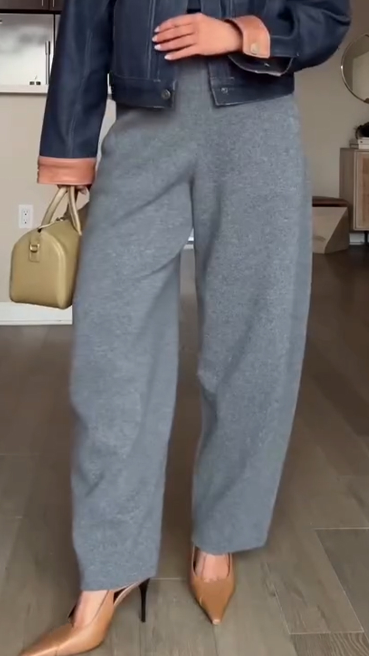 Women Solid Color Commuting Casual Pants