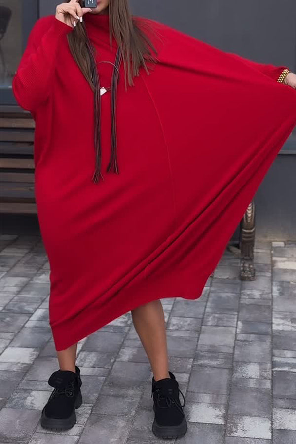 Women Casual Oversized Loose Sweatshirt Maxi Dress