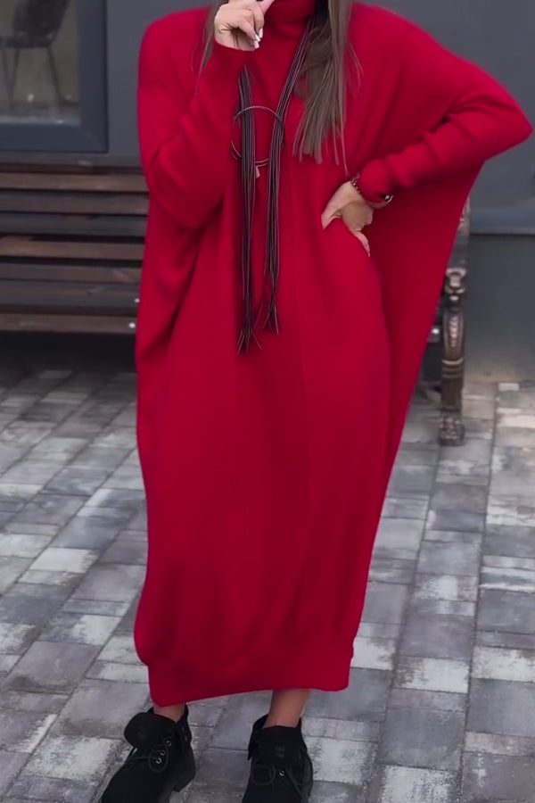 Women Casual Oversized Loose Sweatshirt Maxi Dress