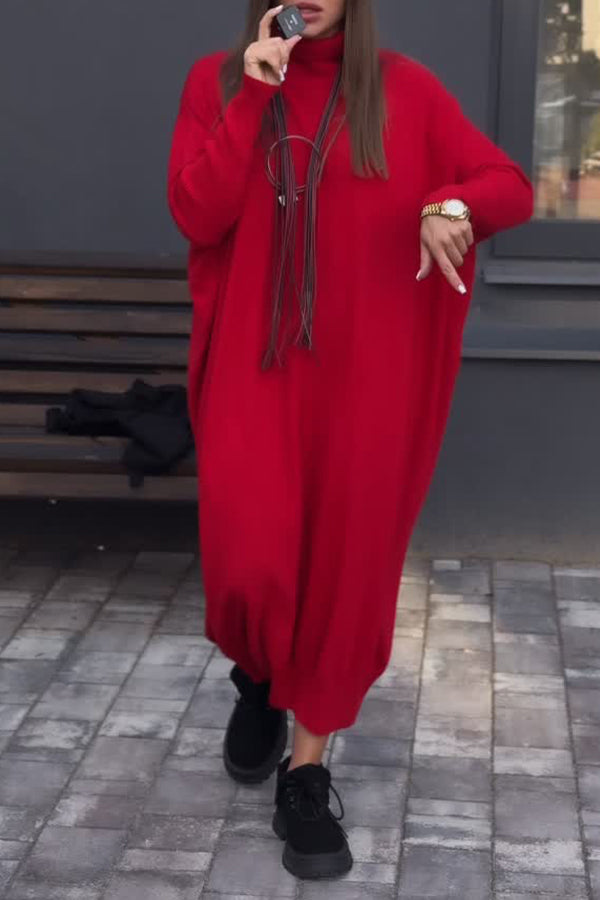Women Casual Oversized Loose Sweatshirt Maxi Dress