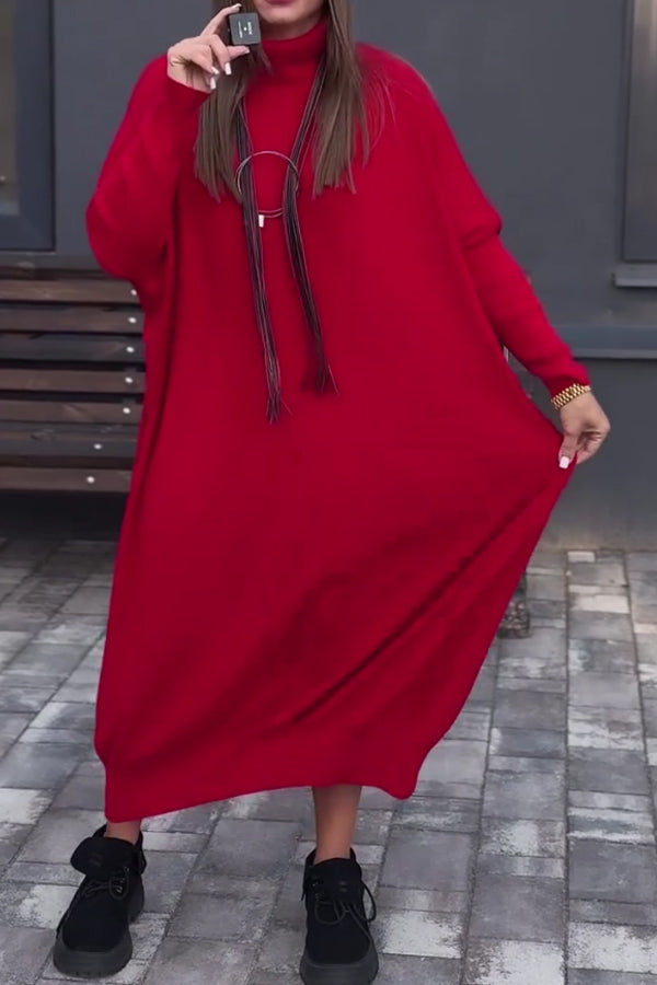 Women Casual Oversized Loose Sweatshirt Maxi Dress