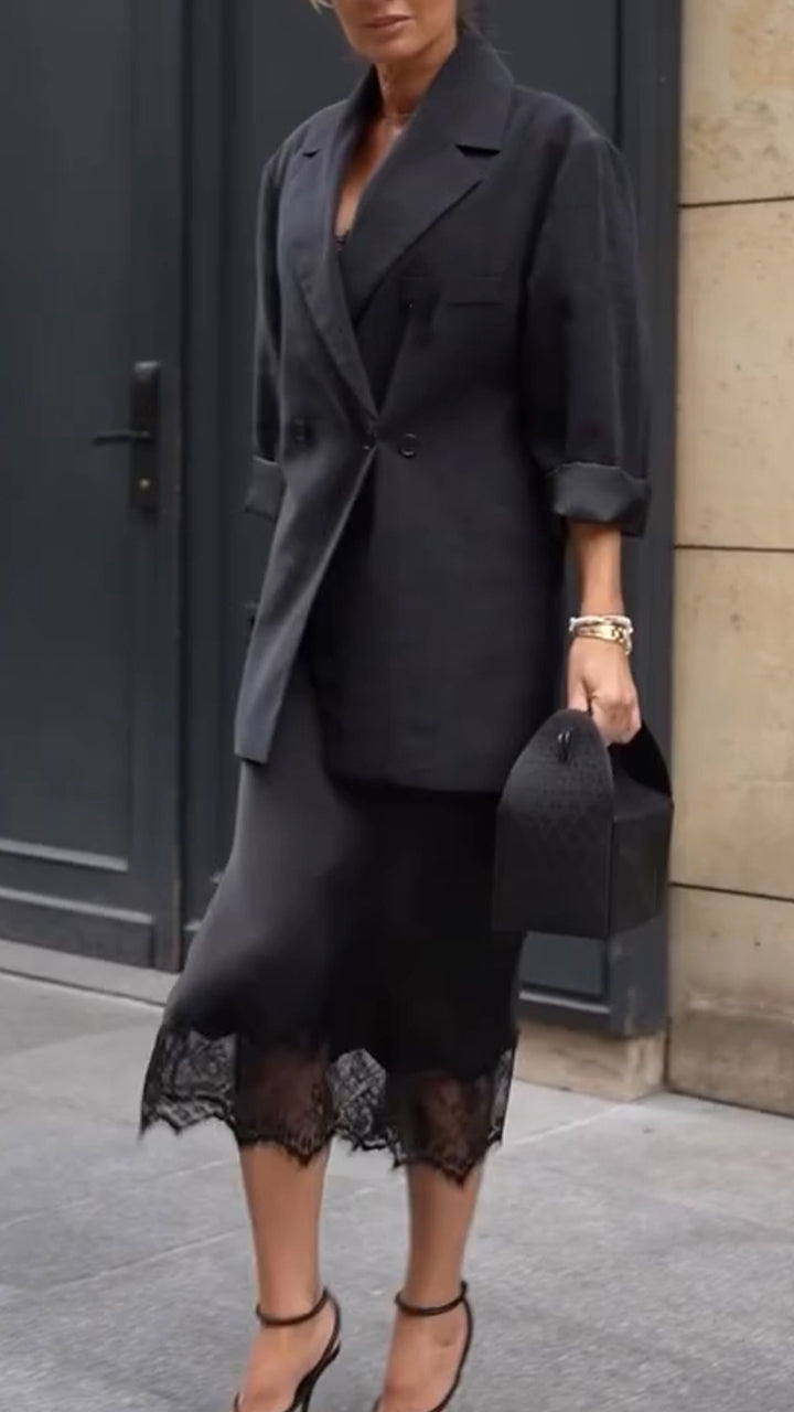 Women Inner Suspender Dress + Blazer Temperament Commuter Suit