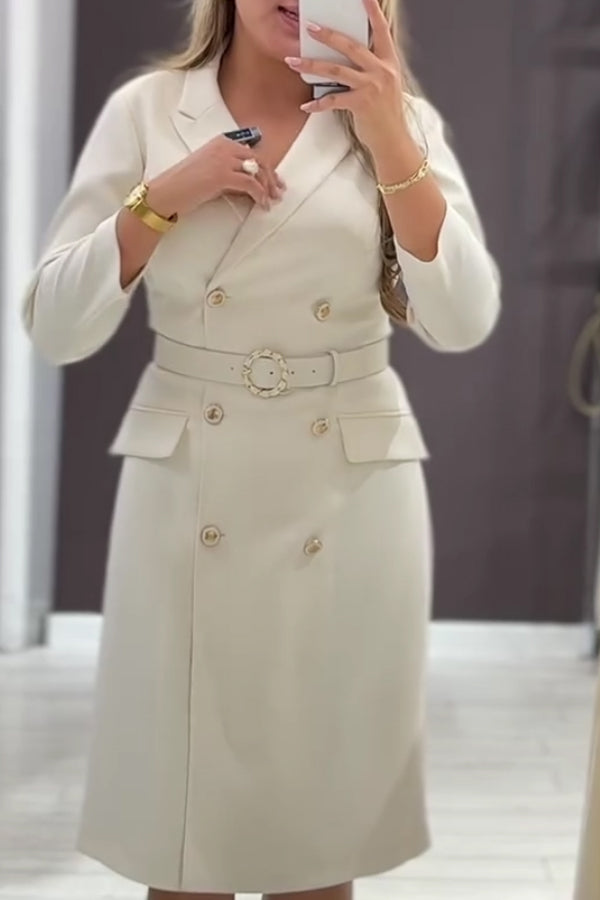 Women Elegant Classic Double-Breasted Coat