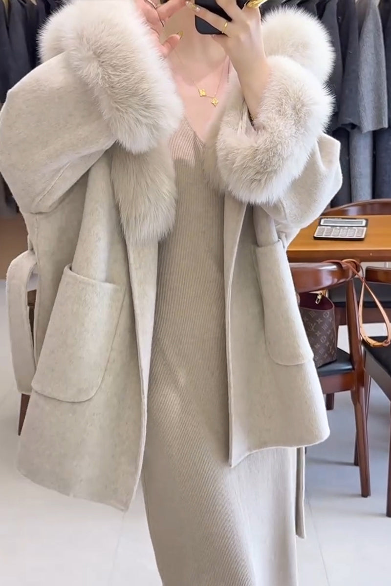 Women Fur Collar Temperament Casual Coat