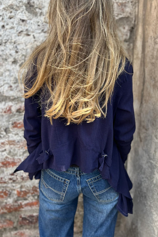 Women Autumn Simple Asymmetrical Hem Cardigan