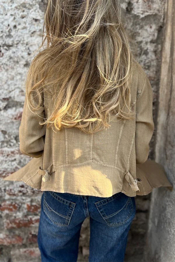 Women Autumn Simple Asymmetrical Hem Cardigan