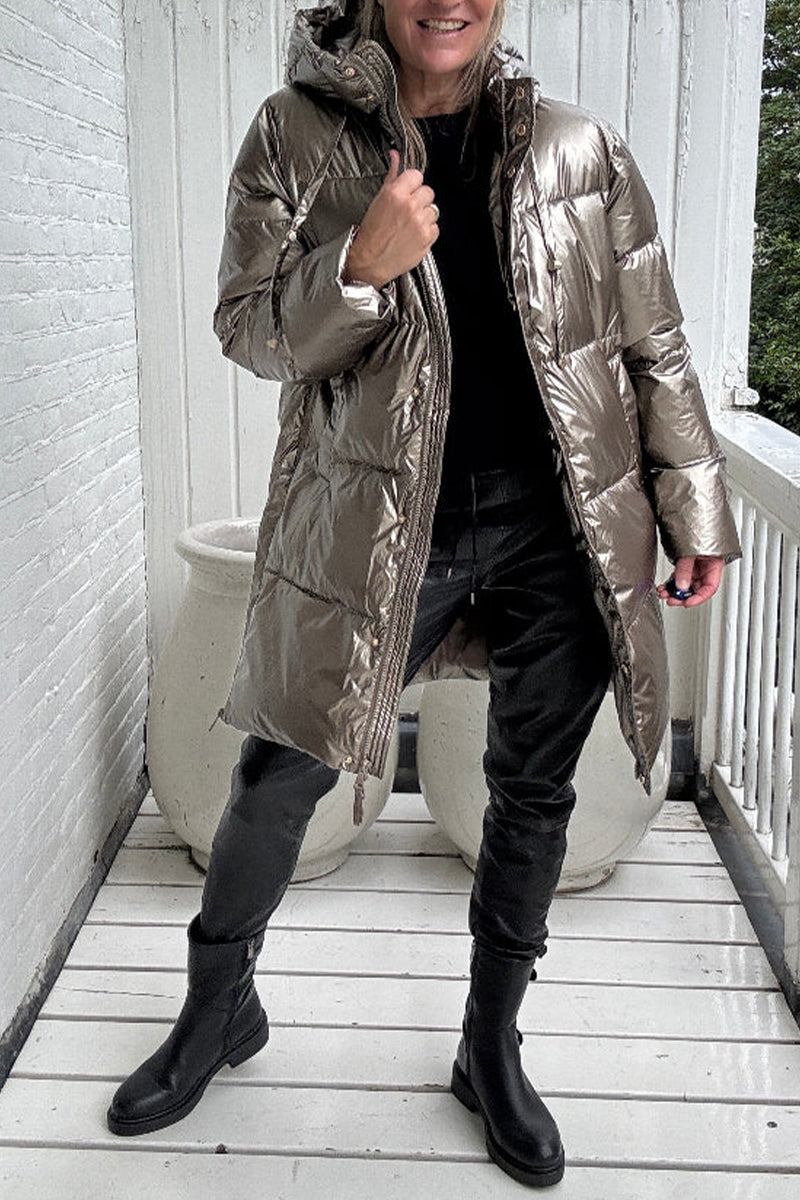 Women's Hooded Zippered Cotton Jacket