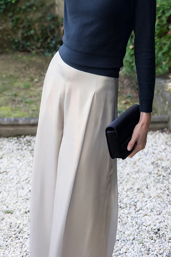 Women Elegant Metallic Wide-Leg Pants