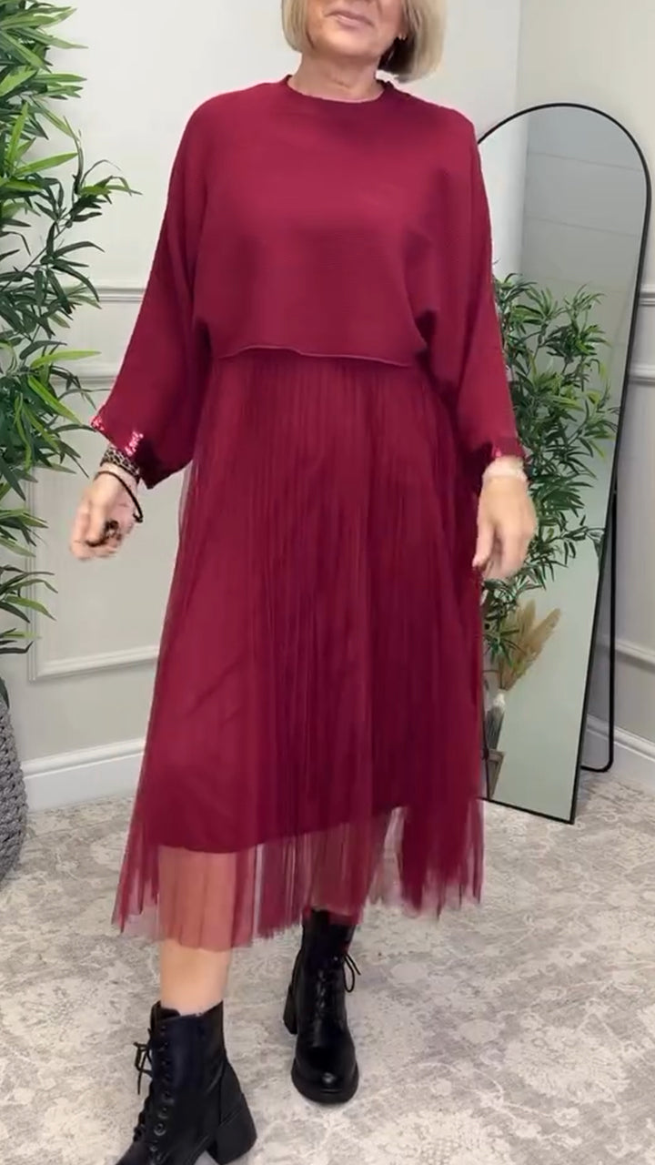 Women Innerwear Patchwork Dress + Top Casual Set