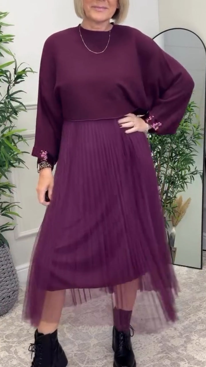 Women Innerwear Patchwork Dress + Top Casual Set