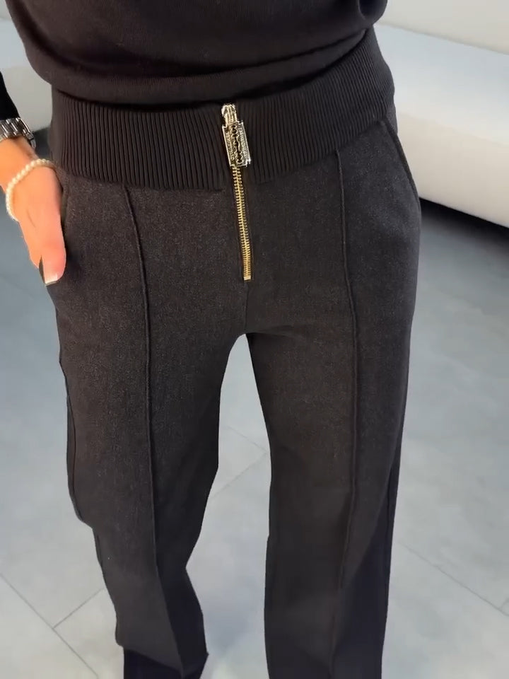 Women Knitted Patchwork Casual Pants