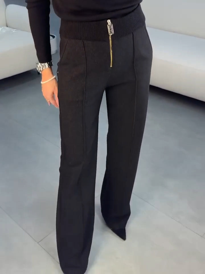 Women Knitted Patchwork Casual Pants