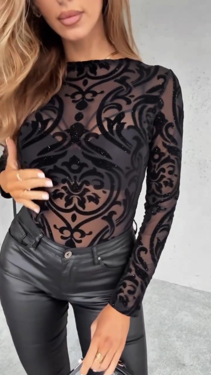 Women Round Neck Printed Sexy Casual Top