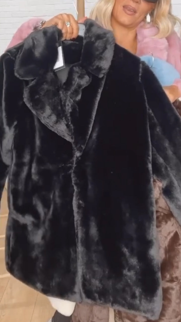 Women Collar Solid Color Casual Plush Coat