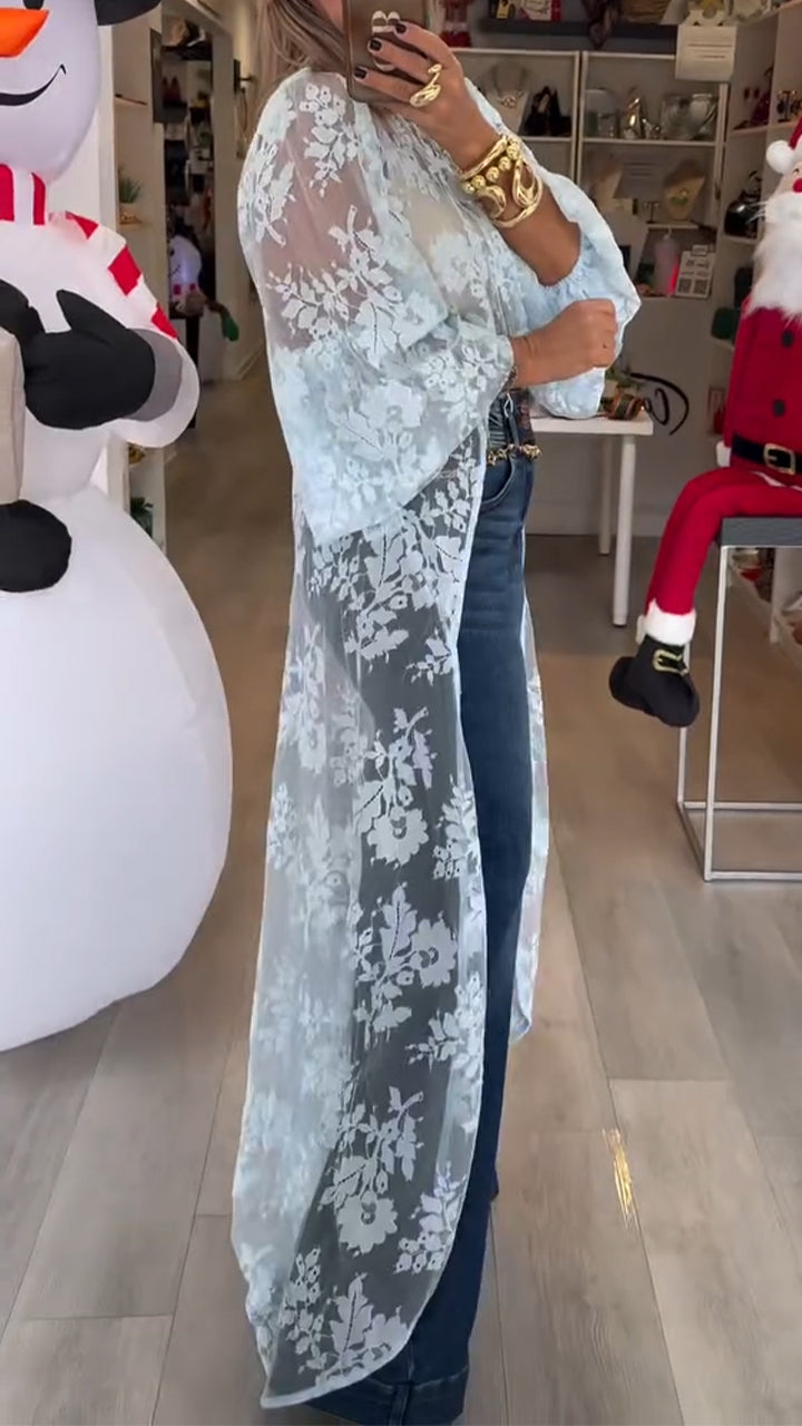 Women Round Neck Printed Casual Long Top