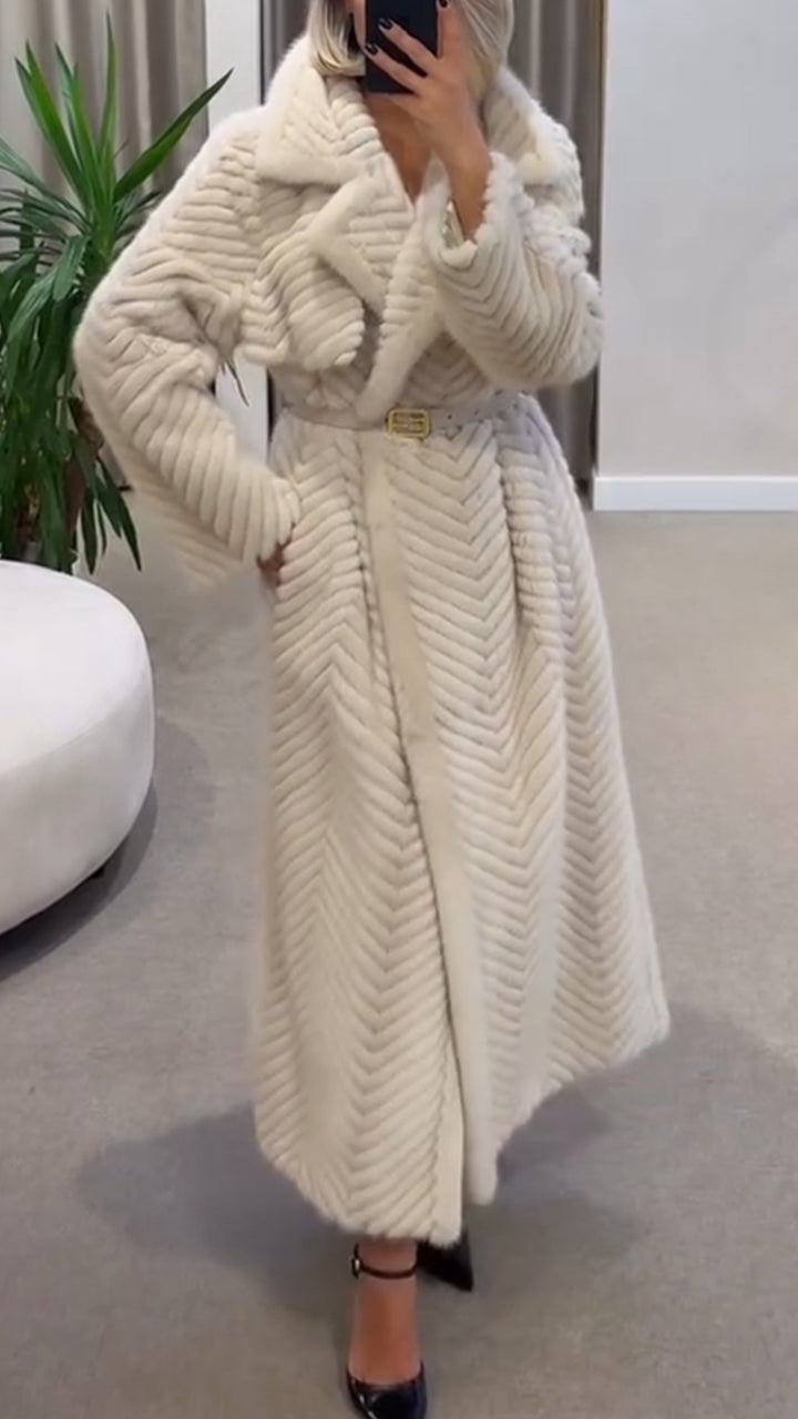 Womens Collar Solid Color Casual Plush Coat