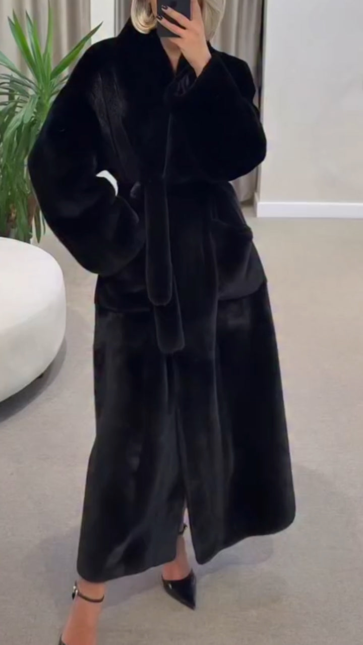 Women Solid Color Casual Plush Coat