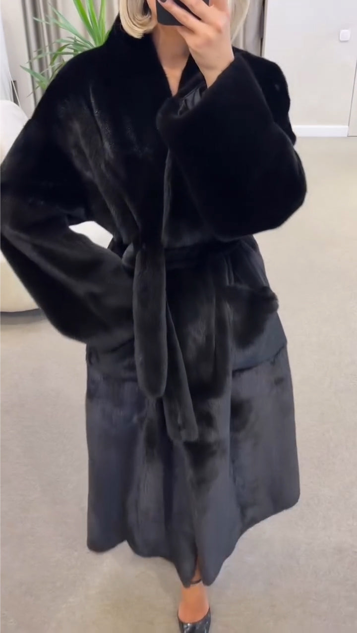 Women Solid Color Casual Plush Coat