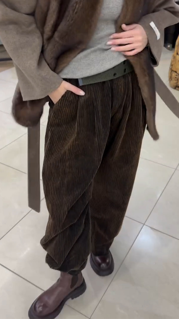 Women Spliced Plush Contrasting Color Coat+ Pants Casual Set