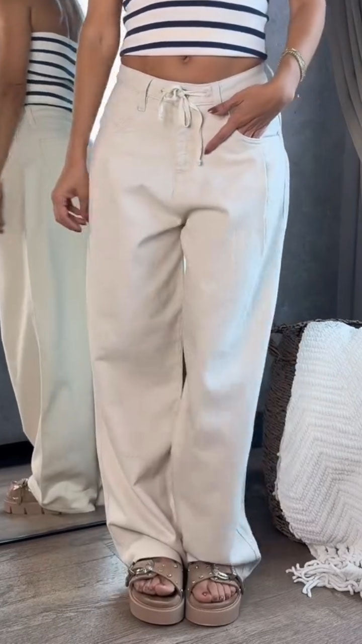 Women Solid Color Loose Casual Pants