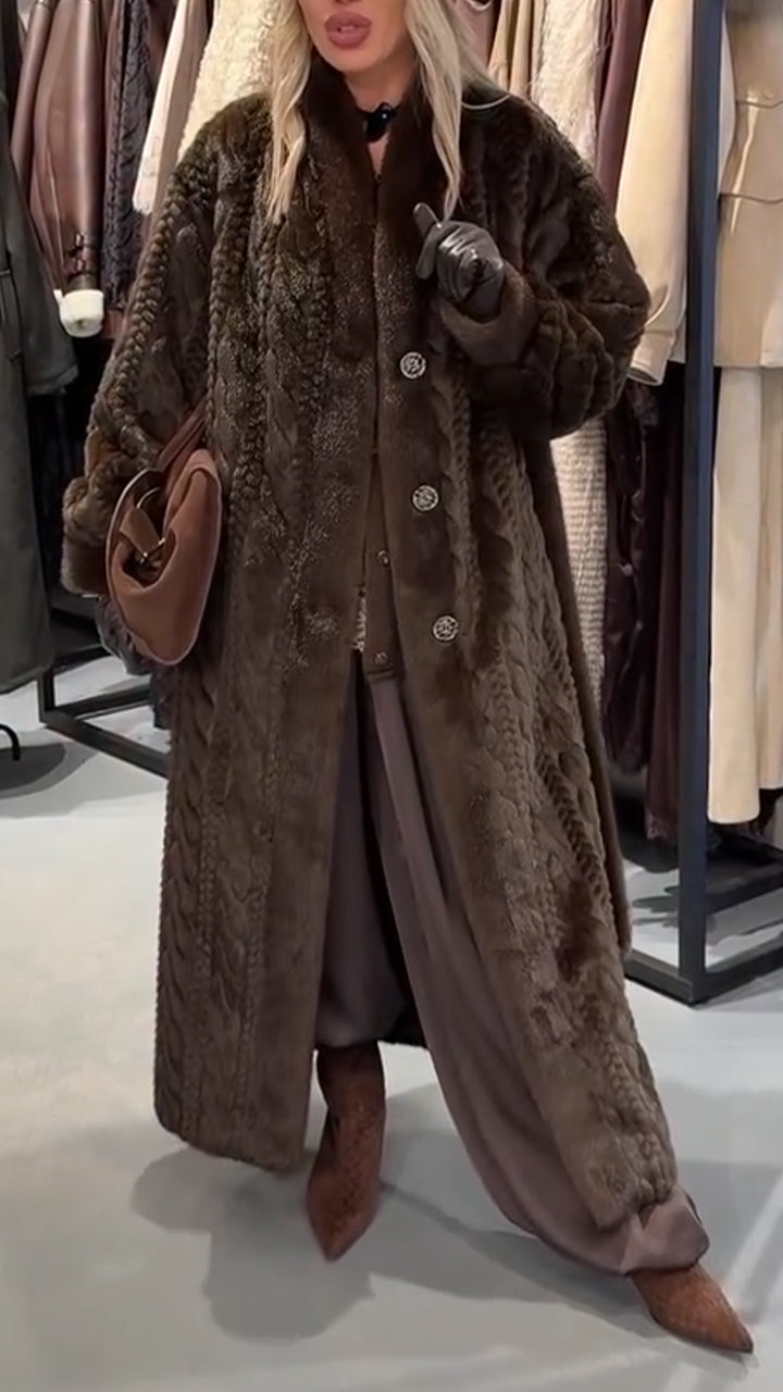 Women Weave Temperament Casual Plush Coat