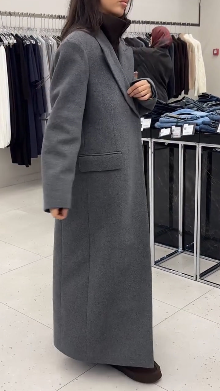 Women Lapel Solid Color Temperament Casual Coat