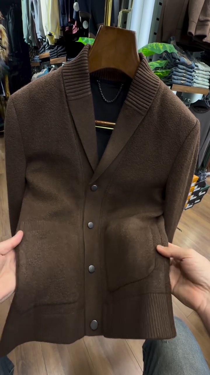 Men Lapel Temperament Casual Plush Jacket