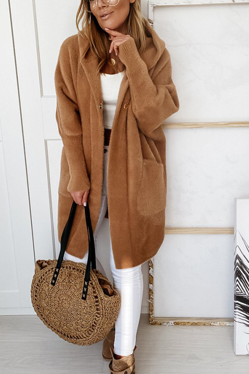 Women Hooded Plush Casual Coat