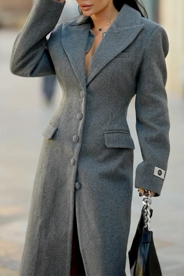 Womens Elegant Office Blazer Long Coat
