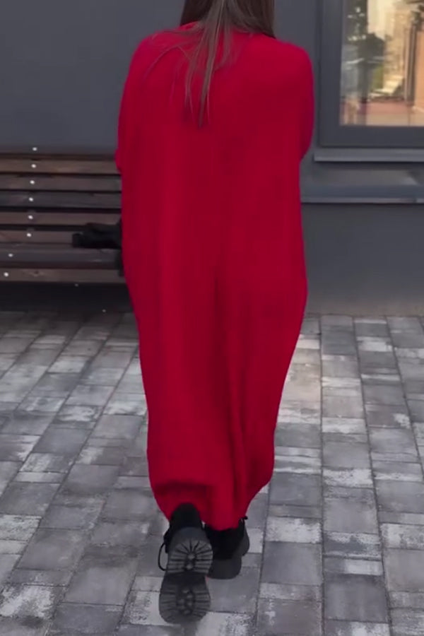 Women Casual Oversized Loose Sweatshirt Maxi Dress