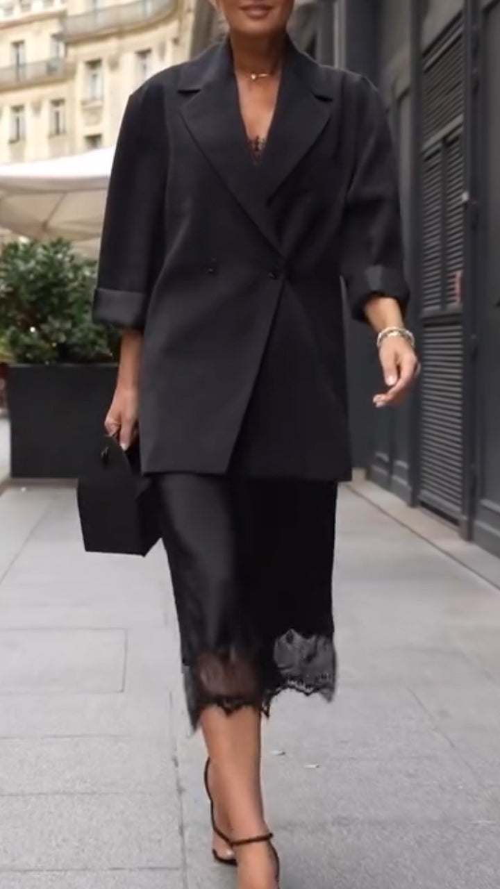 Women Inner Suspender Dress + Blazer Temperament Commuter Suit