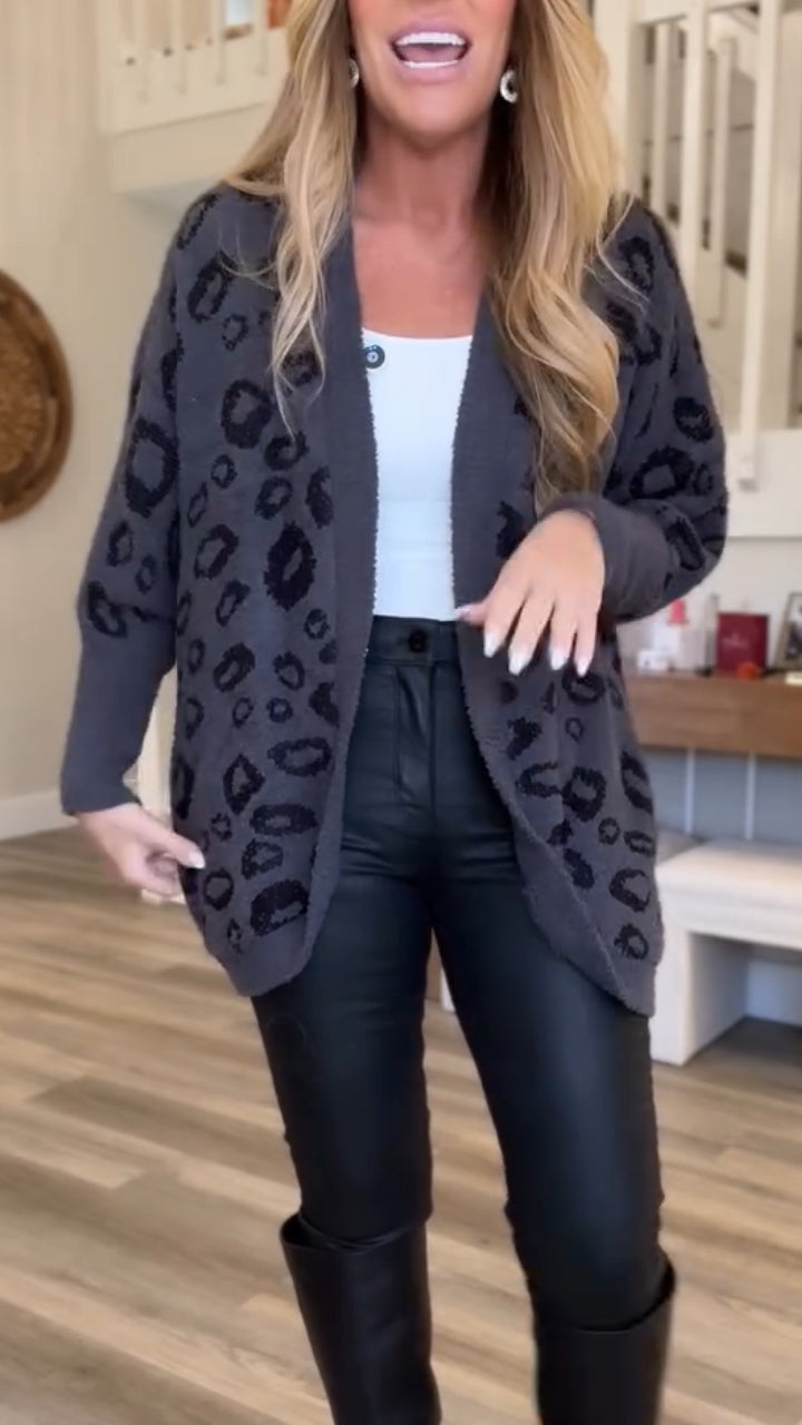 Women Printed Casual Knitted Coat