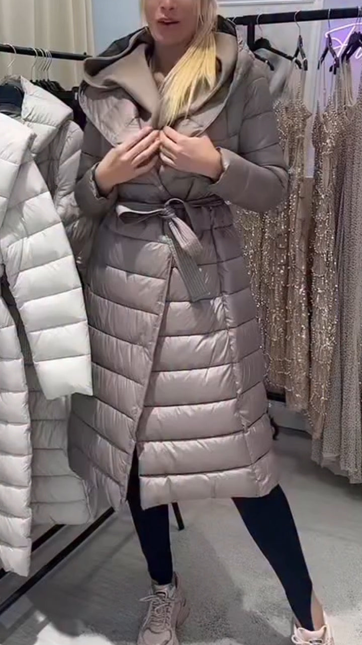 Women Patchwork Casual Long Cotton Coat