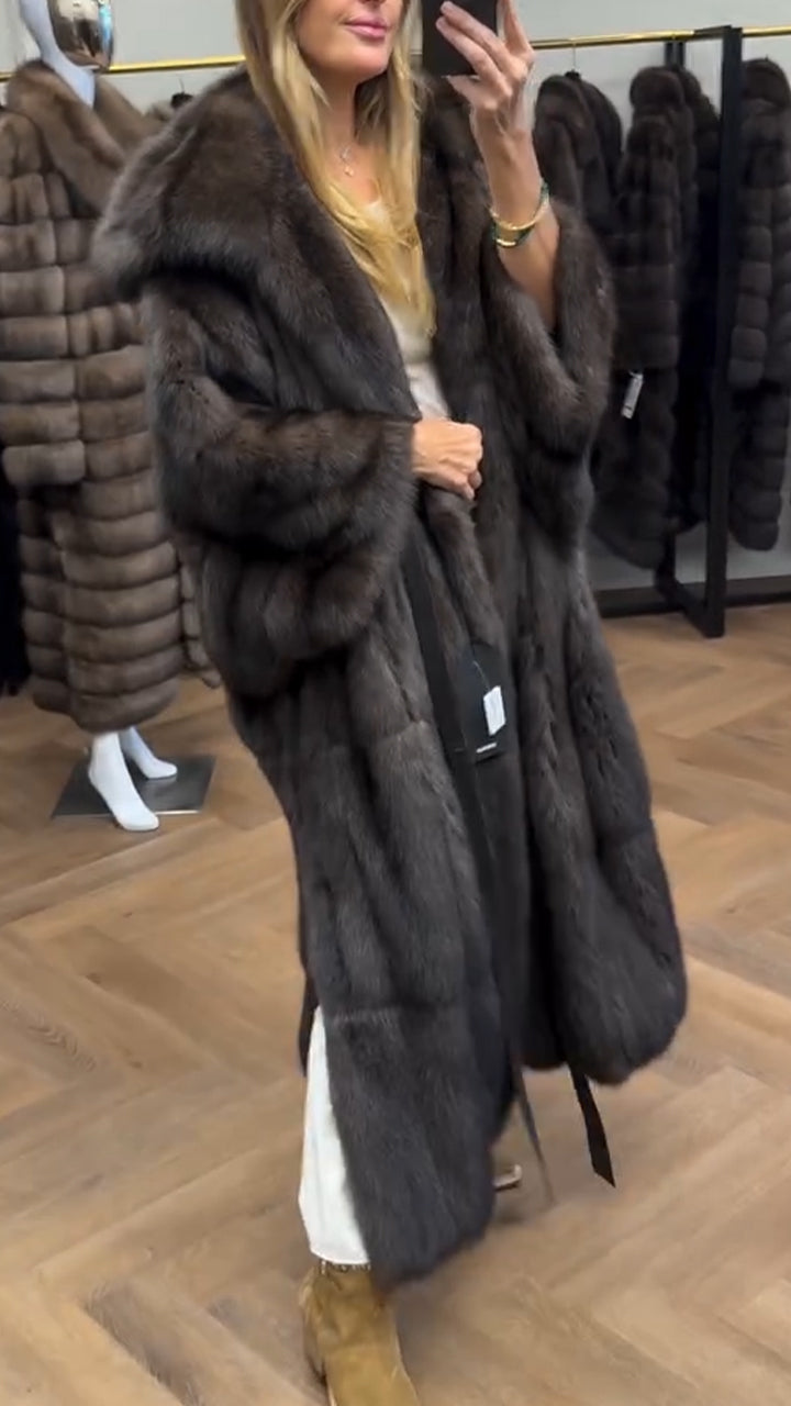 Women Hooded Solid Color Temperament Casual Plush Coat