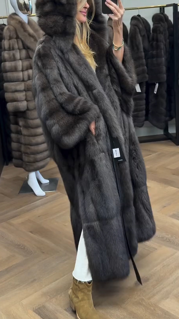 Women Hooded Solid Color Temperament Casual Plush Coat