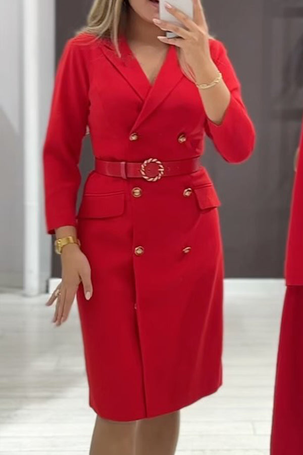 Women Elegant Classic Double-Breasted Coat