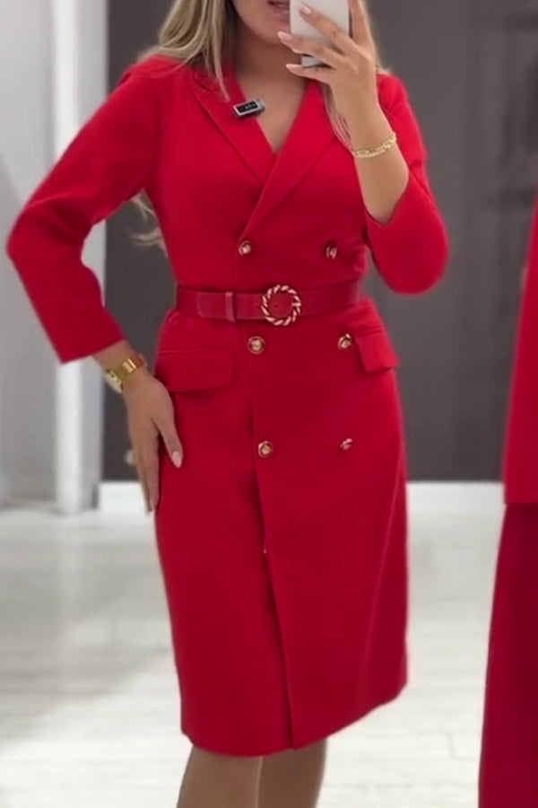 Women Elegant Classic Double-Breasted Coat