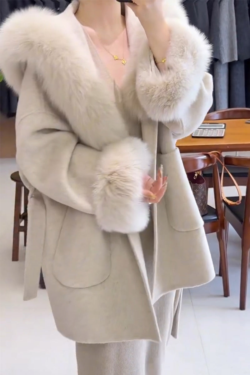 Women Fur Collar Temperament Casual Coat