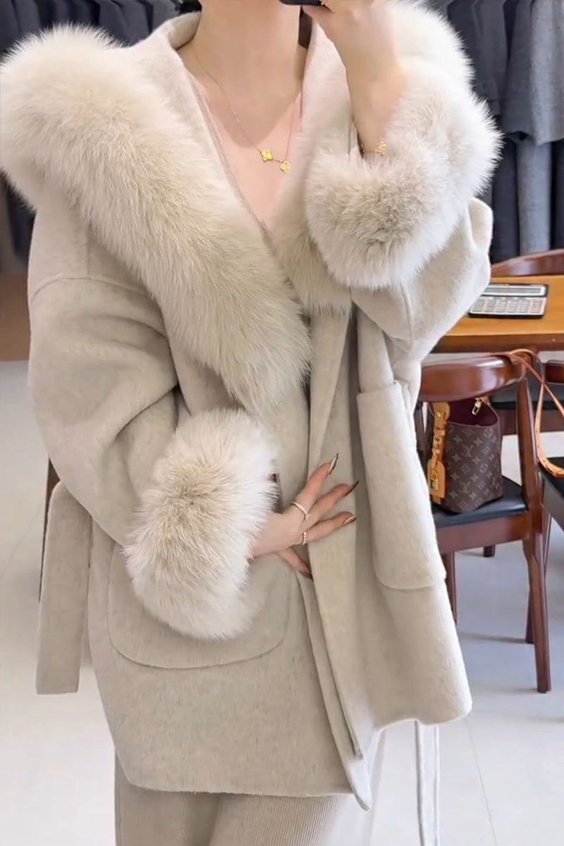 Women Fur Collar Temperament Casual Coat