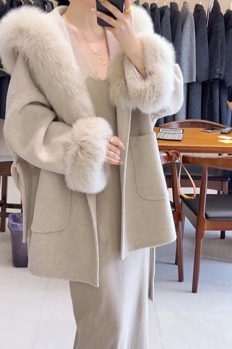 Women Fur Collar Temperament Casual Coat