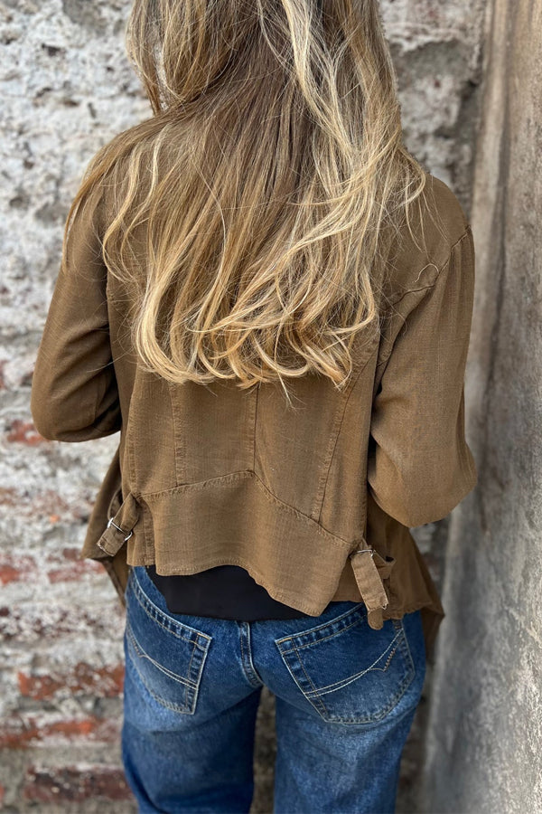 Women Autumn Simple Asymmetrical Hem Cardigan