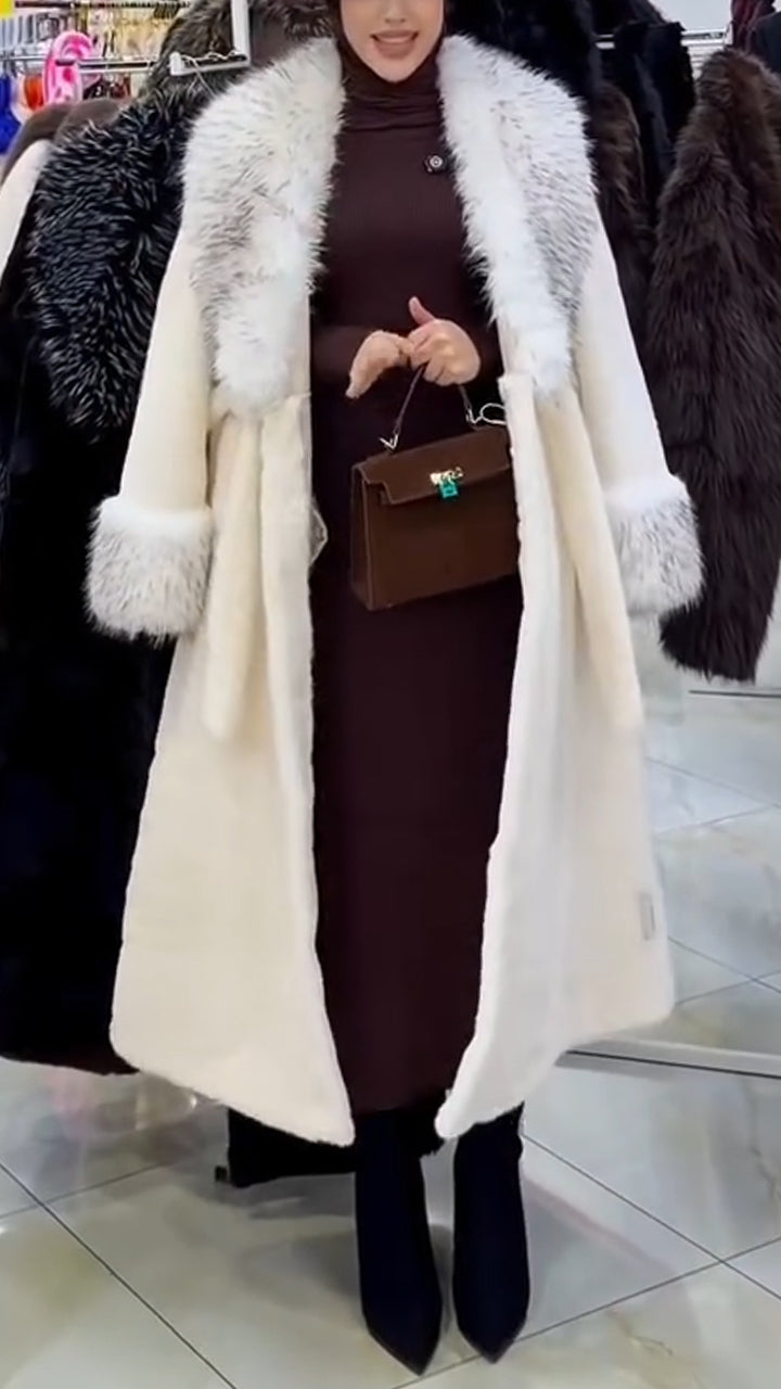 Women Lapel Plush Temperament Casual Coat