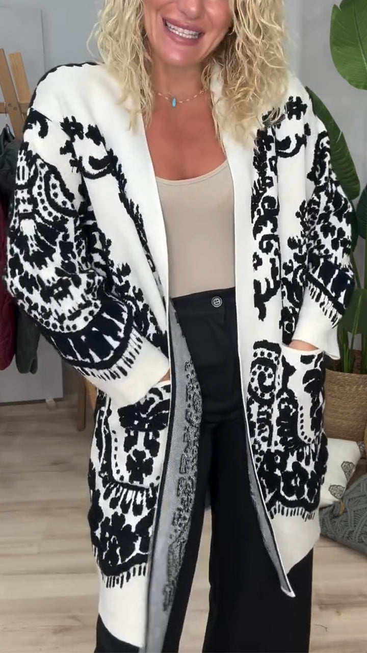 Women Printed Temperament Casual Cardigan