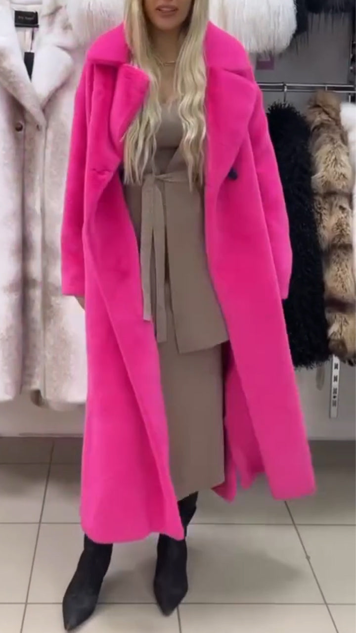 Women Lapel Temperament Casual Plush Coat