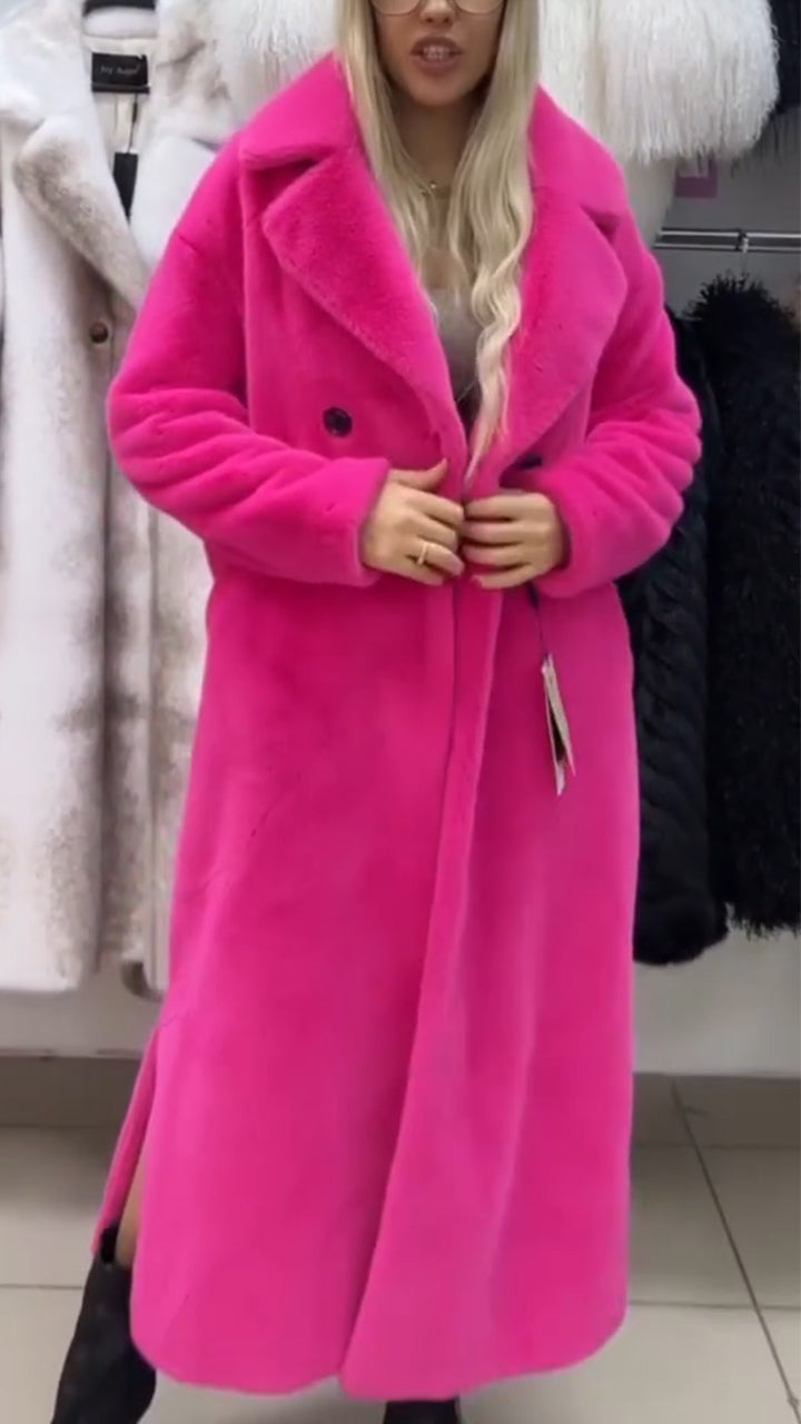 Women Lapel Temperament Casual Plush Coat