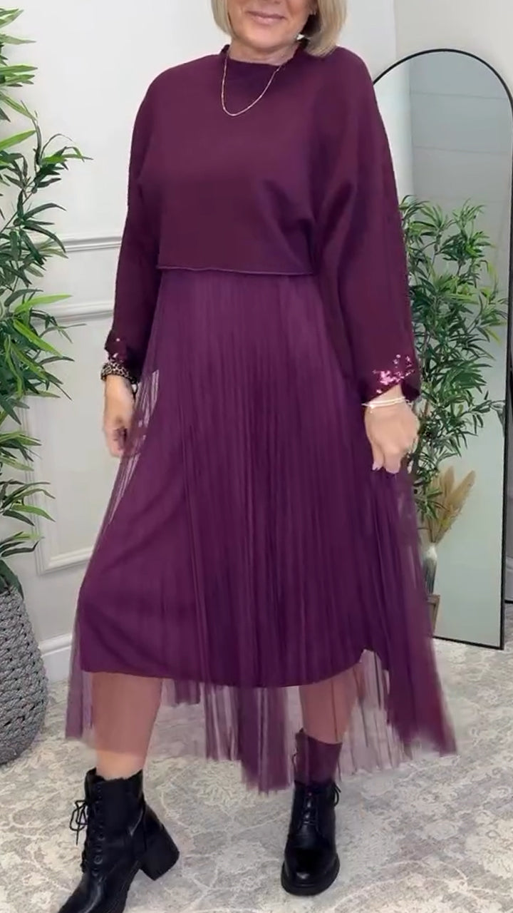 Women Innerwear Patchwork Dress + Top Casual Set