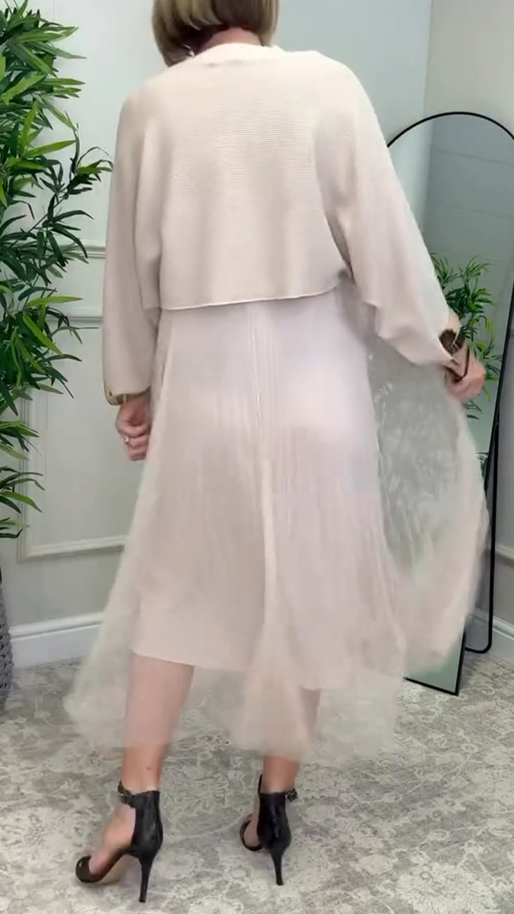 Women Innerwear Patchwork Dress + Top Casual Set