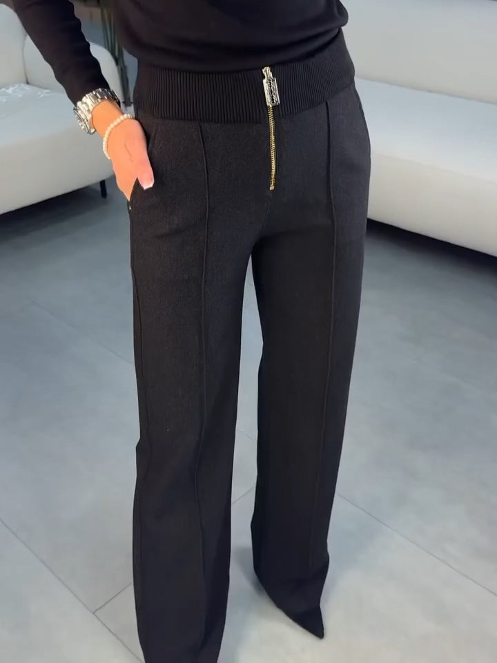 Women Knitted Patchwork Casual Pants