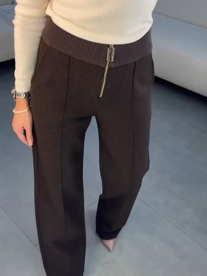 Women Knitted Patchwork Casual Pants