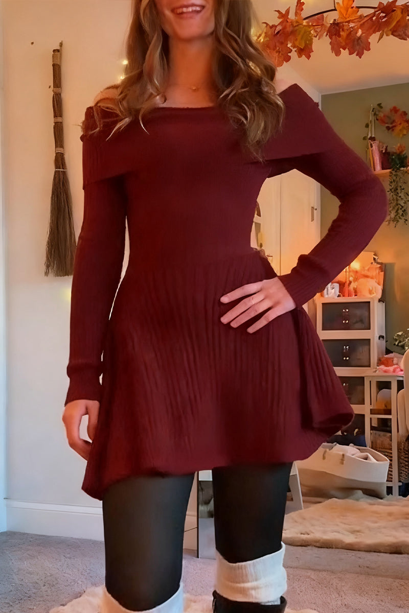 Women One Neck Knitted Elegant Casual Dress